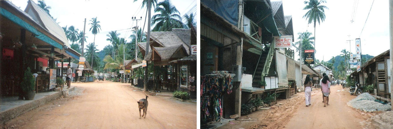 The beach road in Lamai on Koh Samui in 1991