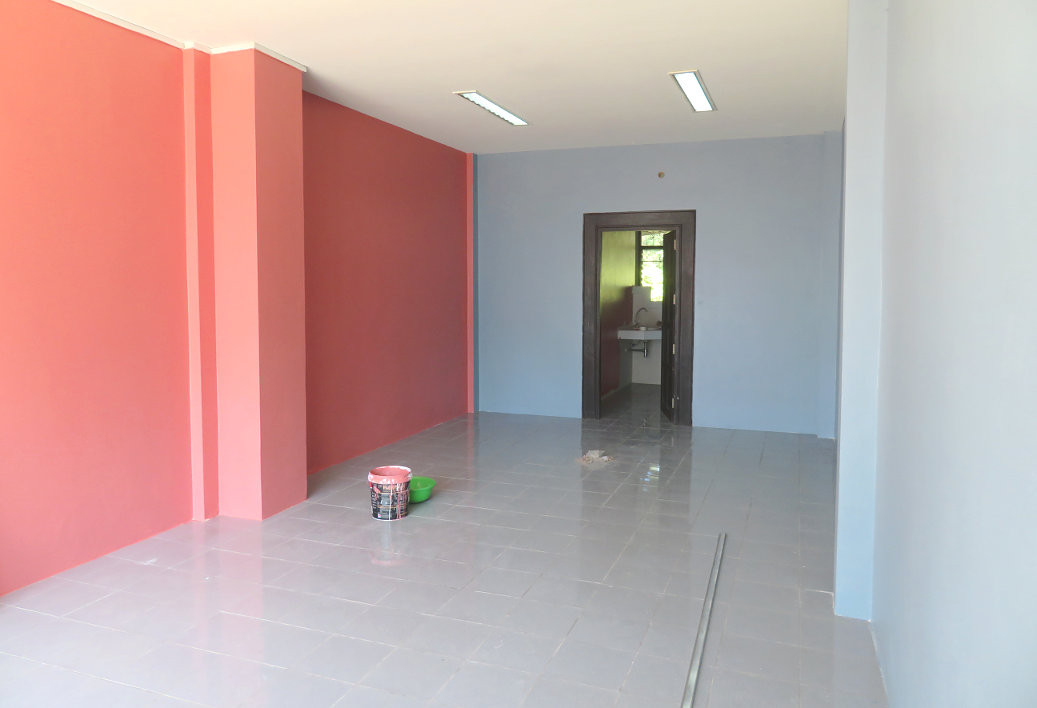 The office walls have been painted